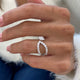 Diamond Statement Fashion Ring 0.95 ct TCW, White Gold 14K