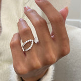Diamond Statement Fashion Ring 0.95 ct TCW, White Gold 14K