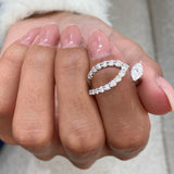 Diamond Statement Fashion Ring 0.95 ct TCW, White Gold 14K