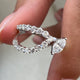 Diamond Statement Fashion Ring 0.95 ct TCW, White Gold 14K