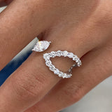 Diamond Split Band Ring 0.9 ct White Gold