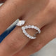 Diamond Split Band Ring 0.9 ct White Gold