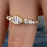 Diamond Band Ring 0.8 ct Yellow Gold