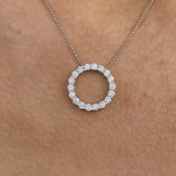 Diamond Pendant Necklace 1.3 ct White Gold