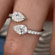 Diamond Open Ring 1.3 ct White Gold