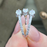 Diamond Wrap Ring 1.34 Carat White Gold 14K