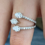 Diamond Wrap Ring 1.3 ct White Gold