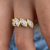 Diamond 5 Stone Ring 1.50 Carat Yellow Gold 14K