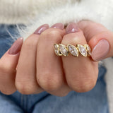 Diamond 5 Stone Ring 1.50 Carat Yellow Gold 14K