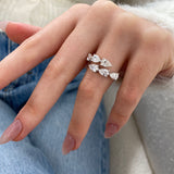 Diamond Wrap Ring 2.17 Carat White Gold 14K