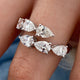 Diamond Wrap Ring 2.17 Carat White Gold 14K