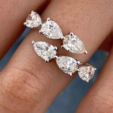 Diamond Wrap Ring 2.17 Carat White Gold 14K