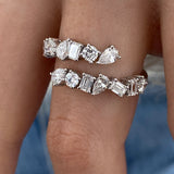Diamond Wrap Ring 1.38 Carat White Gold 14K
