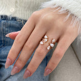 Diamond Wrap Ring 1.46 Carat Rose Gold 14K