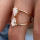Toi-et Moi Ring 1.1 ct TCW , Solid Gold 14k