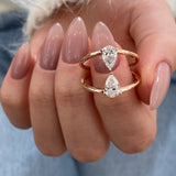 Diamond 2 Stone Ring 1.1 ct Rose Gold