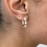 Diamond Hoop Earrings 1.4 ct Rose Gold