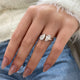 Toi-et Moi Ring 2 ct TCW , Solid Gold 14k
