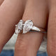 Toi-et Moi Ring 2 ct TCW , Solid Gold 14k