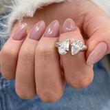 Toi-et Moi Ring 2 ct TCW , Solid Gold 14k