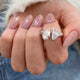 Toi-et Moi Ring 2 ct TCW , Solid Gold 14k