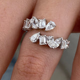 Diamond Wrap Ring 1.66 Carat White Gold 14K