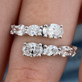 Diamond Wrap Ring 1.83 Carat White Gold 14K