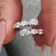 Diamond Wrap Ring 1.83 Carat White Gold 14K