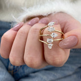 Diamond Wrap Ring 1.33 Carat Yellow Gold 14K