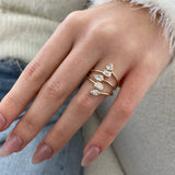 Diamond Wrap Ring 1.33 Carat Yellow Gold 14K