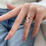 Diamond Wrap Ring 1.33 Carat Yellow Gold 14K