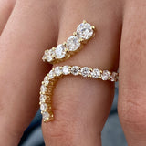 Diamond Wrap Ring 2.11 Carat Yellow Gold 14K