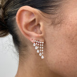 Diamond Chandelier Earrings 2.6 ct Rose Gold