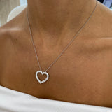 Diamond Pendant Necklace 1.47 Carat White Gold 14K