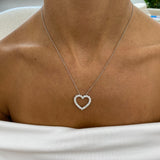 Diamond Pendant Necklace 1.47 Carat White Gold 14K