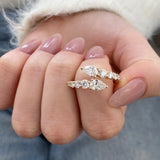 Diamond Wrap Ring 1.65 Carat Yellow Gold 14K