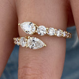 Diamond Open Band Ring 1.6 ct Yellow Gold