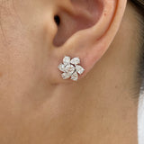 Diamond Stud Earrings 1.9 ct White Gold