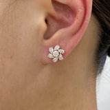 Diamond Stud Earrings 2 ct Rose Gold
