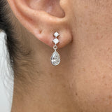 Diamond Drop Earrings 1.4 ct White Gold