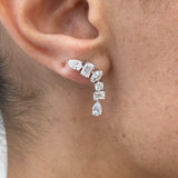 Diamond Drop Earrings 2.4 ct White Gold