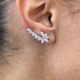 Diamond Climber Earrings 2.3 ct White Gold