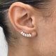 Diamond Climber Earrings 1.6 ct Yellow Gold