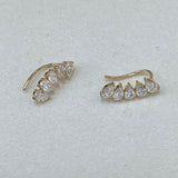 Diamond Climber Earrings 1.5 ct Yellow Gold