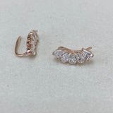 Diamond Climber Earrings 1.5 ct Rose Gold