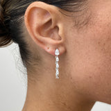 Diamond Dangle Earrings 2.7 ct White Gold