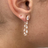Diamond Dangle Earrings 2.8 ct Rose Gold
