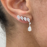 Diamond Drop Earrings 2.7 ct White Gold