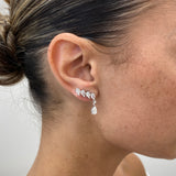 Diamond Drop Earrings 2.6 ct White Gold
