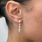 Diamond Dangle Earrings 2.6 ct Yellow Gold